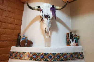 Truly southwestern feel from the minute you step into this condo. The kiva ready for guests to light a fire, sit back and relax.