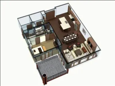 Sample floorplan of a 1 bedroom condo