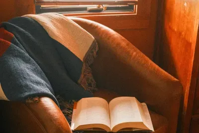 Sneak in one more chapter before you step outside and enjoy the day.