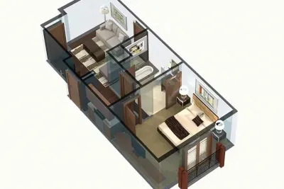 A sample floorplan of a Resort Suite.