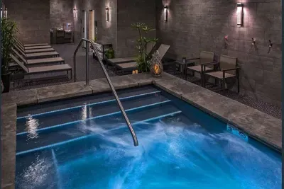 The Grotto has a hot tub, cold plunge, steam and dry saunas.