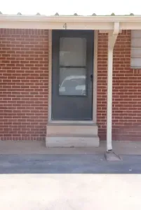 Private entrance with covered parking for Ralls Apartment 4.