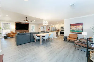 Open concept living room, family room and kitchen