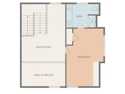Second floor (gameroom is now on lower level and now there is a sitting area and desk area)