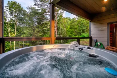 6 person hot tub with outdoor TV