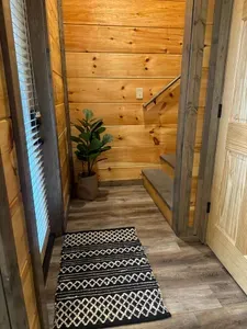 Door to hot tub, lower level
