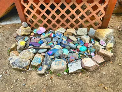 Rock garden has been growing for years. 