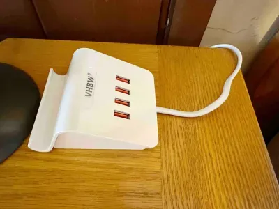 Charging stations by the beds