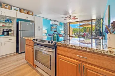 The kitchen has it all from bakeware, cookware, utensils, food storage, rice cooker, kettle, spices and even an instant pot.