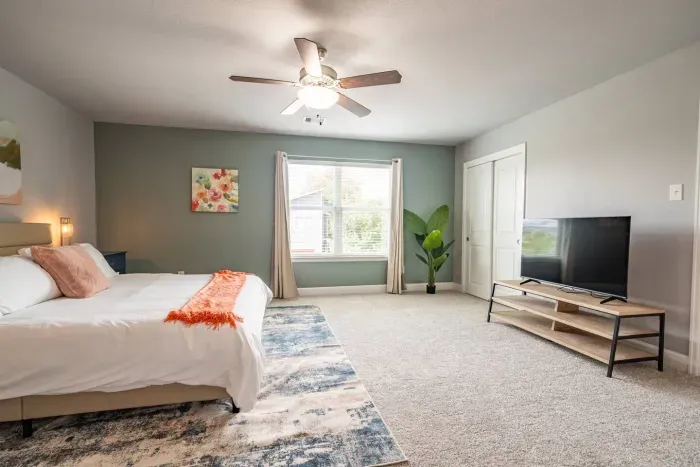 Bedroom with Artistic Decor