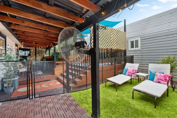 Outdoor Patio with String Lights