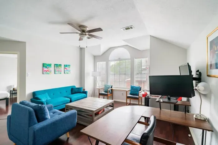 Game Room with Workspace