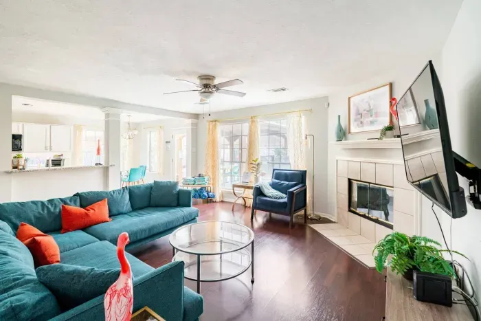 Living Room with Dining View