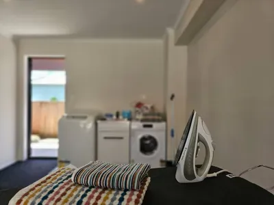 Great for longer stays! Wash, dry, and iron with ease – making laundry super easy for you