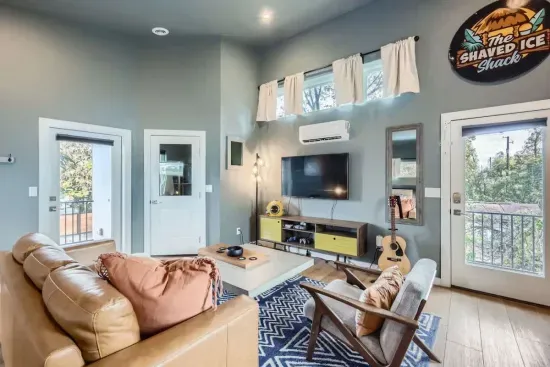 Sink into plush seating and enjoy the bright, open vibe.