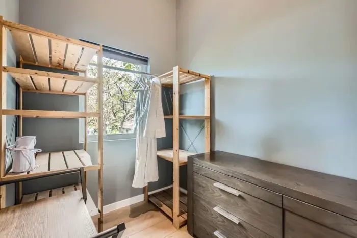 With plenty of closet space and tasteful decor, feel right at home.