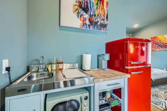 Compact and cozy kitchenette, perfect for quick meals and light cooking