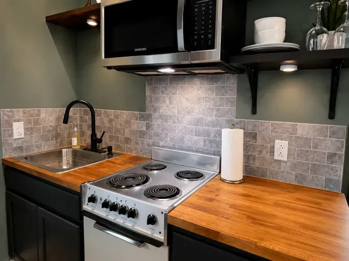 With expanded prep space, modern appliances, and thoughtful amenities, this new kitchen makes longer stays and cozy nights in even more comfortable