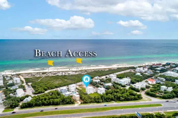 A breathtaking bird’s-eye perspective of the property.