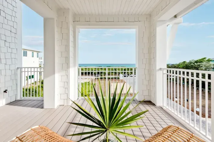 Beautifully landscaped patio with cozy seating and a perfect spot for enjoying the sunset.