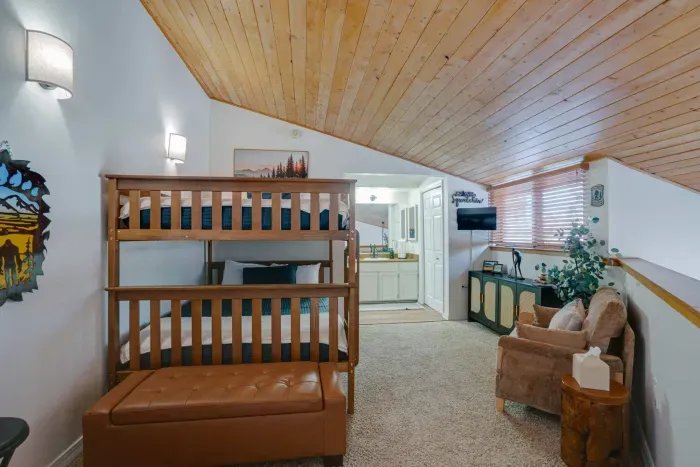 A spacious retreat with built-in bunks, perfect for families or larger groups.