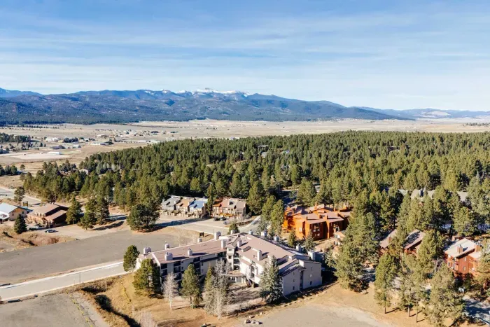 Beautiful birds-eye view showcasing peaceful surroundings and fresh mountain air.