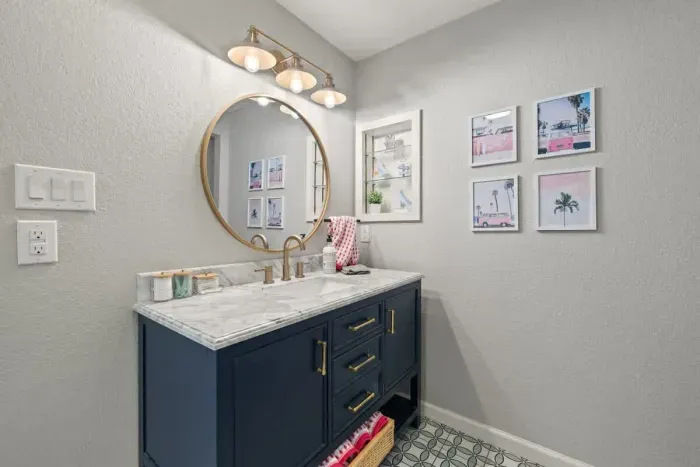 Charming bathroom with a vintage touch and modern conveniences