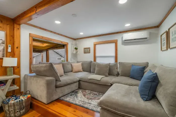 Sink into plush seating and enjoy the bright, open vibe.