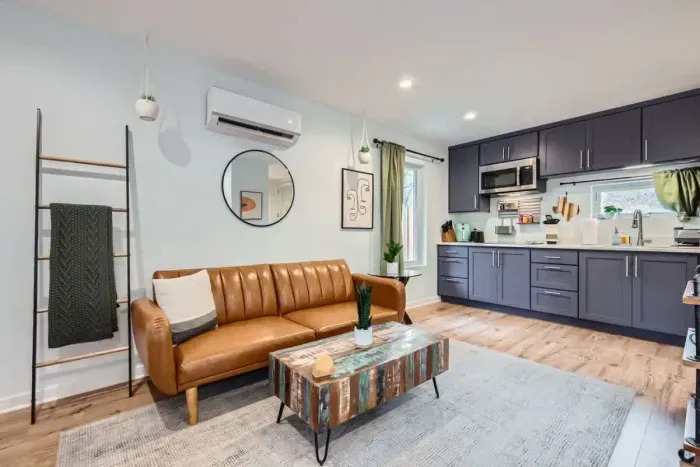 Enjoy a stylishly decorated living room with all the comforts of home.