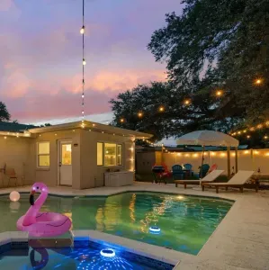 Perfect for cannonballs or cocktails, this poolside escape is yours to enjoy.