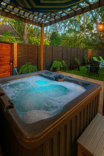 Relax and unwind in your own private hot tub, located just steps from the pool. Perfect for post-adventure evenings, this new amenity is available year-round and ready for your stay.