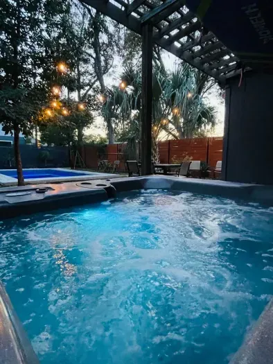Relax and unwind in your own private hot tub, located just steps from the pool. Perfect for post-adventure evenings, this new amenity is available year-round and ready for your stay.