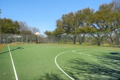 Full-size basketball court for casual games and outdoor fun
