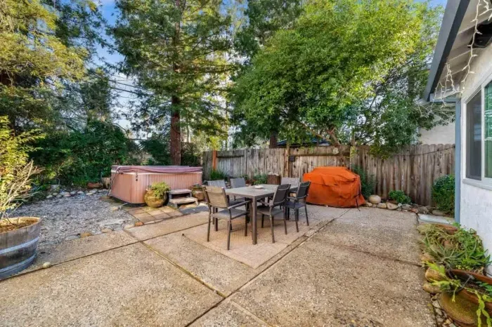 Outdoor space with seating for dining, relaxing, or enjoying the fresh air.
