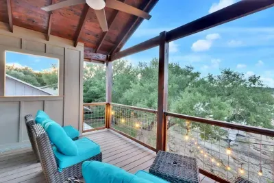A private deck, extending your living space outdoors. Perfect for enjoying morning coffee or evening relaxation in a serene setting.