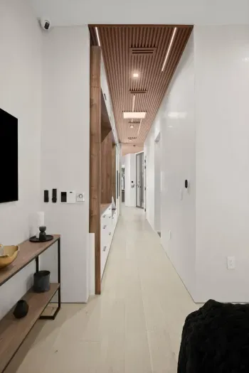 Open-concept with seamless flow to the kitchen and dining areas.