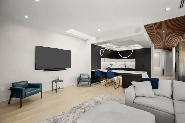 Sink into plush seating and enjoy the bright, open vibe.