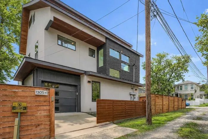 Exterior view with private walkway.