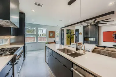 Modern kitchen with island seating