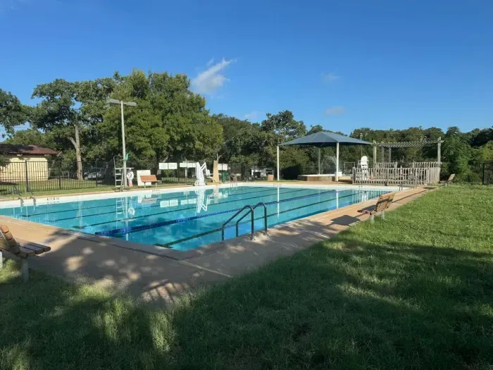Our favorite community pool is "Patterson Pool". It's free admission and just a few blocks from the house and it's open seasonally typically from April-October, but you can look up their schedule online. There are also others in the area.