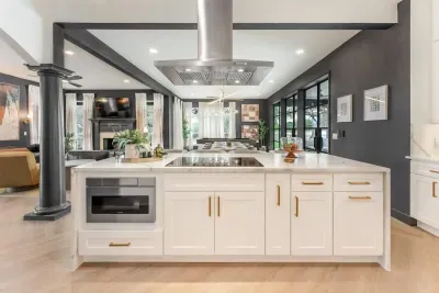 Beautiful modern kitchen with premium appliances and open layout.