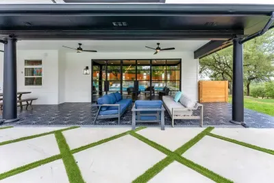 A cozy patio that blends comfort with elegant outdoor living.