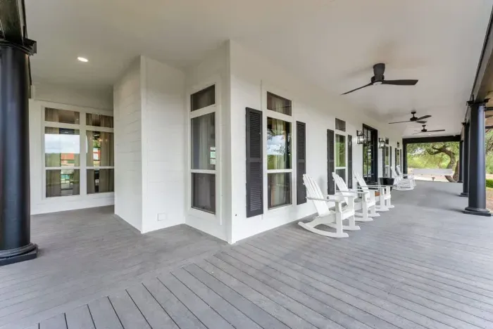 A sophisticated patio retreat ideal for leisurely afternoons and intimate gatherings.