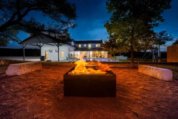 Relax by the fire and soak in peaceful outdoor evenings.