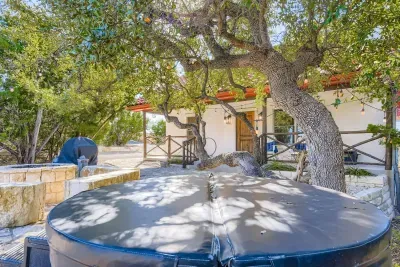 Private hot tub surrounded by nature.