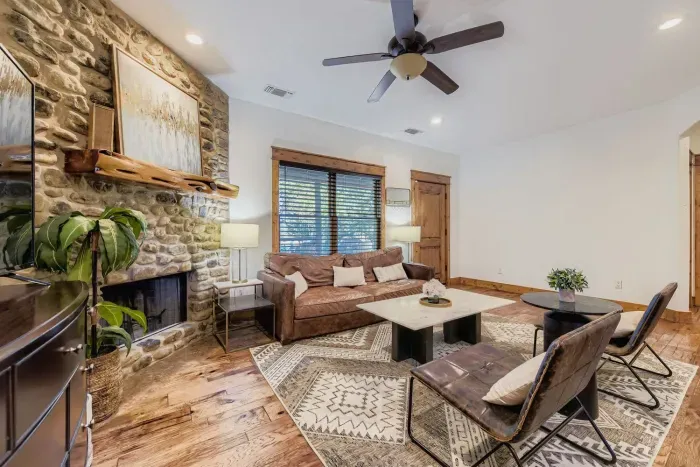 Spacious living room with natural light