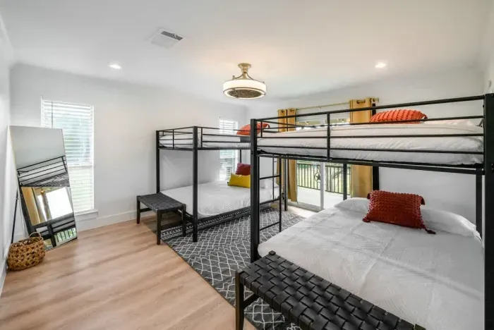 A refined guest bedroom offering comfort in every detail.