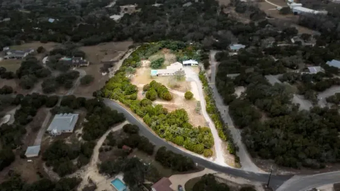 A breathtaking bird’s-eye view of your expansive Texas estate.