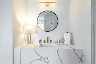 A pristine spa inspired bathroom offering total relaxation.