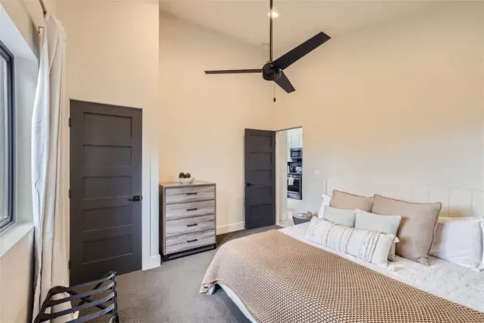 A warm, inviting bedroom awaits, ideal for curling up after a day of adventure.